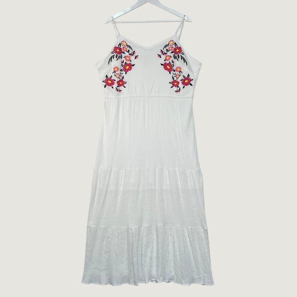 Kelly Renee Dresses & Skirts - Kelly‎ Renee White Floral Embroidered Midi Dress Womens XXL 2XBoho Cottagecore